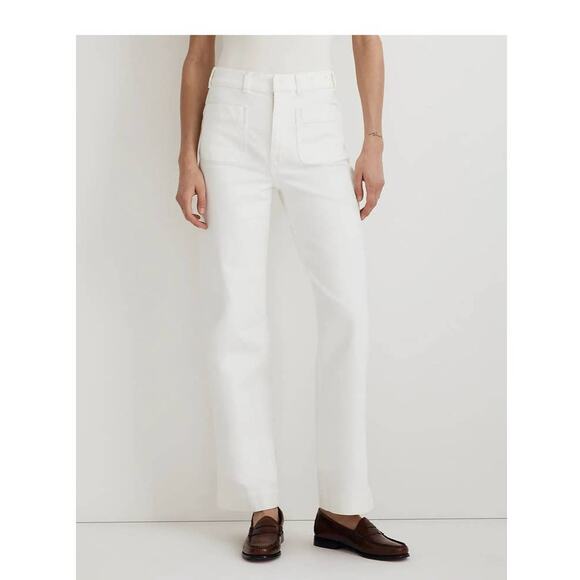Madewell The Perfect Vintage Wide Leg Jean in Tile White Size 25 Petite NWT - Picture 2 of 11